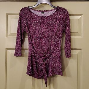 Ann Taylor petite three quarter sleeve faux wrap top